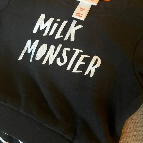 Cat & Jack baby Suit pants and top Milk Monster size 0-3 months Kawaii - Picture 3 of 6